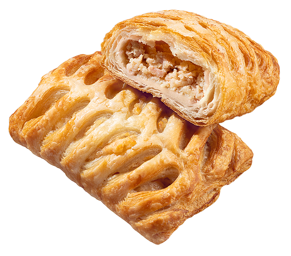 Слойка с ветчиной и сыром, 80 г 