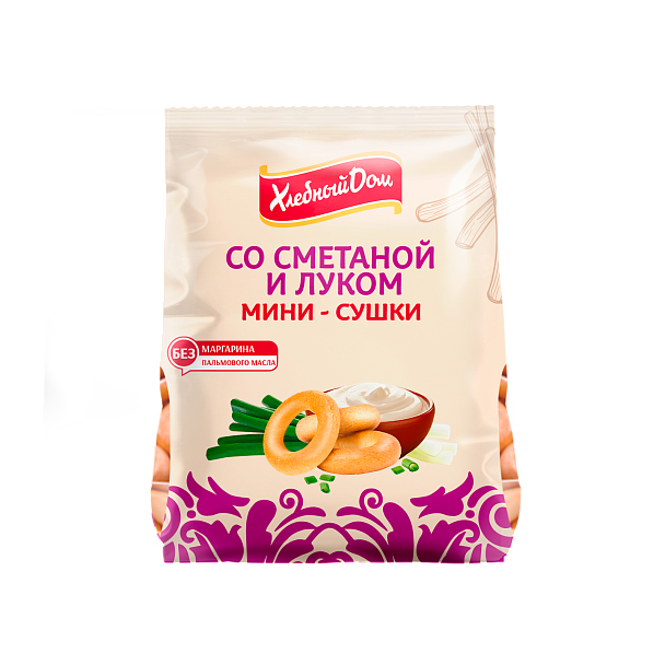 Мини-сушки с луком и сметаной, 180 г