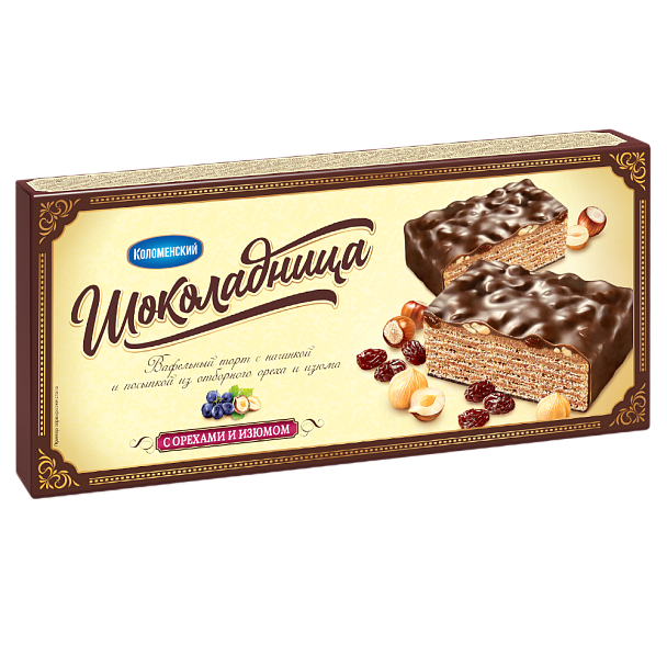 Торт вафельный  «Шоколадница» с орехами и изюмом, 250 г