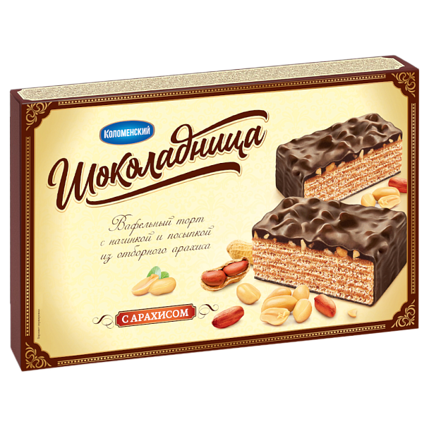 Торт вафельный «Шоколадница» с арахисом, 400 г
